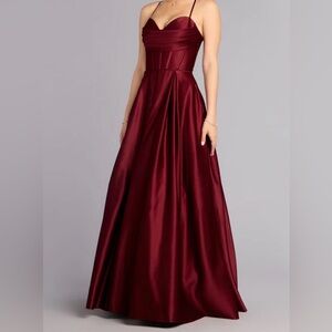 Kaitlynn Satin Lace-Up Ball Gown